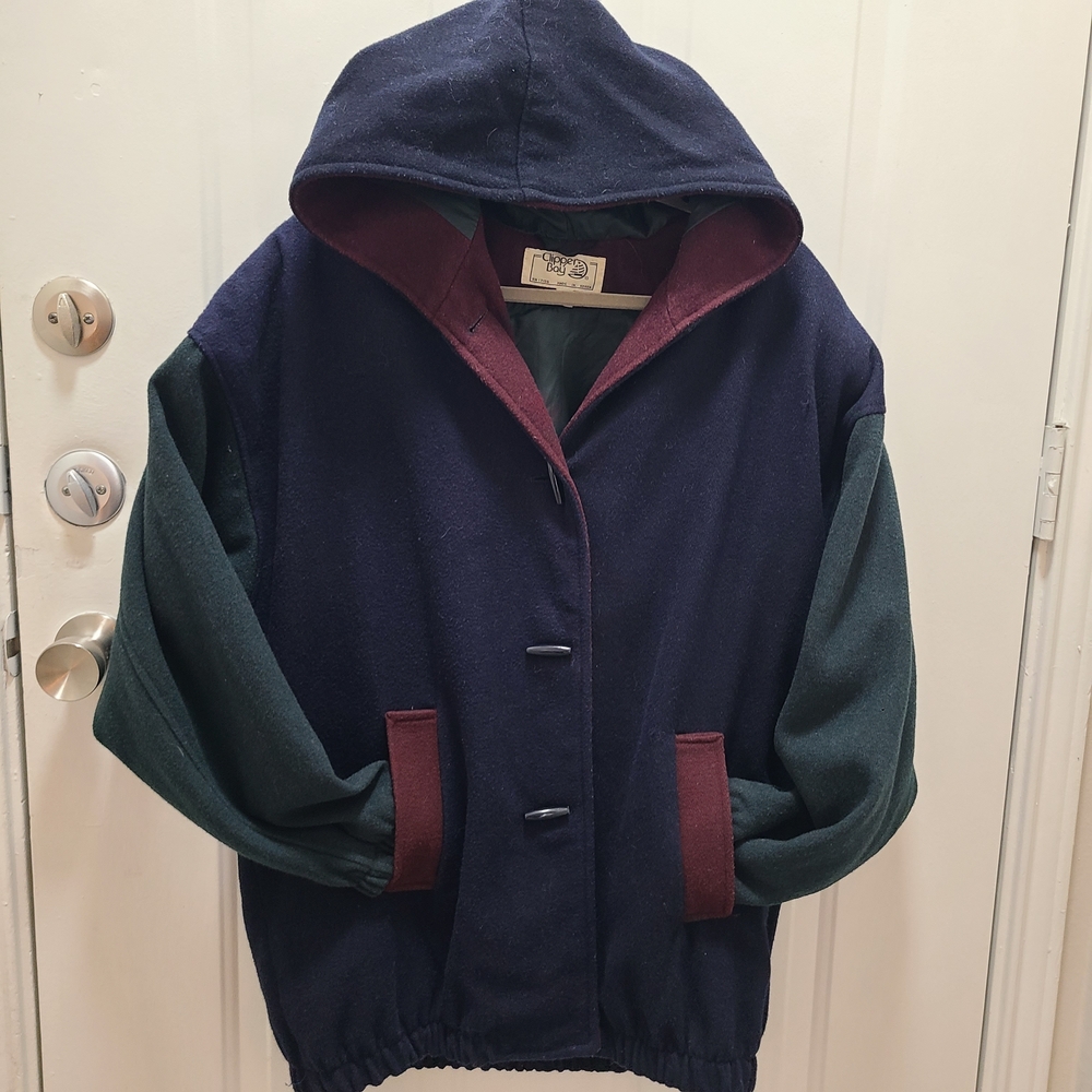VTG Clipper Boy Mens Medium Wool Acrylic Jacket Coat Toggle Button Korea